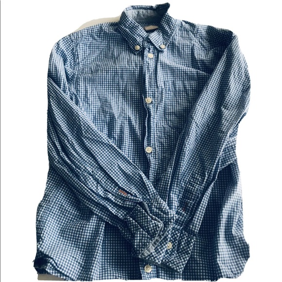 H&M Boys Button Down Shirt, Blue Size 7/8 - Picture 2 of 4